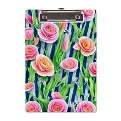 Dazzling Watercolor Flowers A5 Acrylic Clipboard by GardenOfOphir