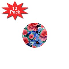 Classy Watercolor Flowers 1  Mini Magnet (10 Pack)  by GardenOfOphir