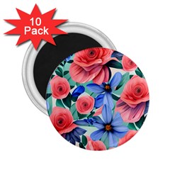 Classy Watercolor Flowers 2 25  Magnets (10 Pack)  by GardenOfOphir