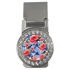 Classy Watercolor Flowers Money Clips (cz)  by GardenOfOphir