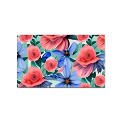 Classy Watercolor Flowers Sticker (rectangular) by GardenOfOphir