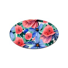 Classy Watercolor Flowers Sticker Oval (10 Pack) by GardenOfOphir