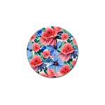 Classy Watercolor Flowers Golf Ball Marker (4 pack) Front