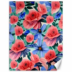 Classy Watercolor Flowers Canvas 12  X 16  by GardenOfOphir