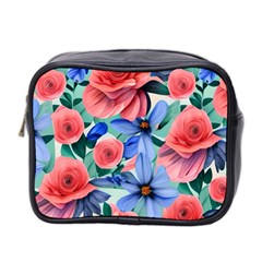 Classy Watercolor Flowers Mini Toiletries Bag (two Sides) by GardenOfOphir