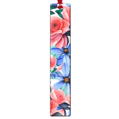 Classy Watercolor Flowers Large Book Marks