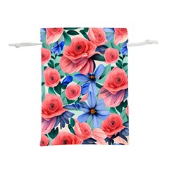 Classy Watercolor Flowers Lightweight Drawstring Pouch (s) by GardenOfOphir