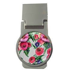 Cheerful Watercolor Flowers Money Clips (round)  by GardenOfOphir