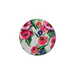 Cheerful Watercolor Flowers Golf Ball Marker (4 Pack) by GardenOfOphir