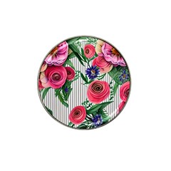 Cheerful Watercolor Flowers Hat Clip Ball Marker (4 Pack) by GardenOfOphir