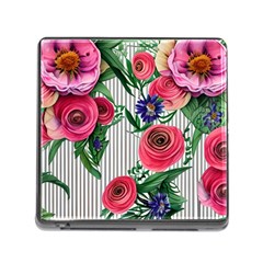 Cheerful Watercolor Flowers Memory Card Reader (square 5 Slot) by GardenOfOphir