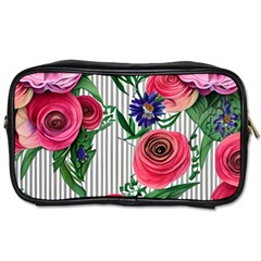 Cheerful Watercolor Flowers Toiletries Bag (two Sides) by GardenOfOphir