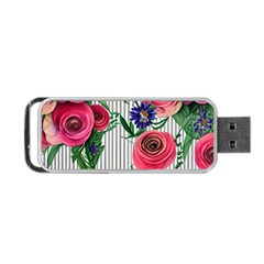 Cheerful Watercolor Flowers Portable Usb Flash (one Side) by GardenOfOphir