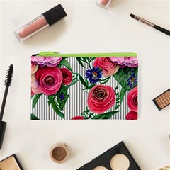 Cheerful Watercolor Flowers Cosmetic Bag (xs) by GardenOfOphir