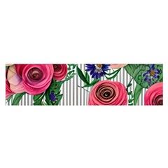 Cheerful Watercolor Flowers Oblong Satin Scarf (16  X 60 ) by GardenOfOphir