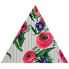 Cheerful Watercolor Flowers Wooden Puzzle Triangle by GardenOfOphir