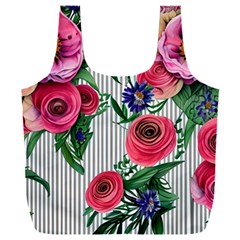 Cheerful Watercolor Flowers Full Print Recycle Bag (xxxl) by GardenOfOphir