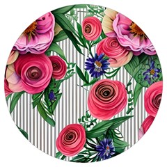 Cheerful Watercolor Flowers Round Trivet by GardenOfOphir