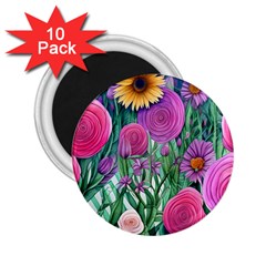 Charming Watercolor Flowers 2 25  Magnets (10 Pack)  by GardenOfOphir