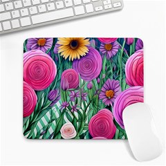 Charming Watercolor Flowers Large Mousepad by GardenOfOphir