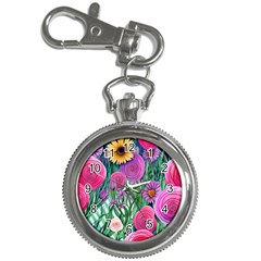 Charming Watercolor Flowers Key Chain Watches