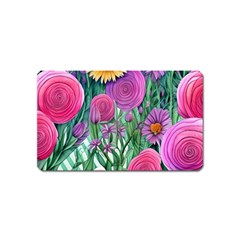 Charming Watercolor Flowers Magnet (name Card) by GardenOfOphir