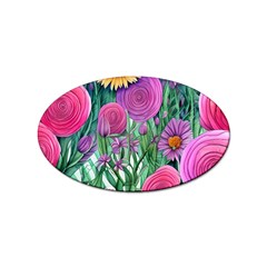 Charming Watercolor Flowers Sticker Oval (10 Pack) by GardenOfOphir