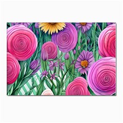 Charming Watercolor Flowers Postcard 4 x 6  (pkg Of 10) by GardenOfOphir