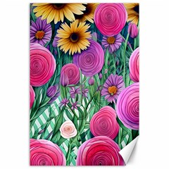 Charming Watercolor Flowers Canvas 24  X 36  by GardenOfOphir