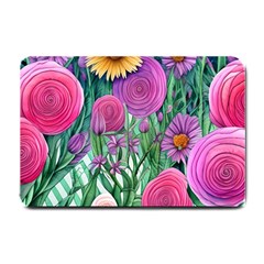 Charming Watercolor Flowers Small Doormat by GardenOfOphir