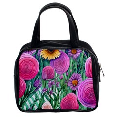 Charming Watercolor Flowers Classic Handbag (two Sides) by GardenOfOphir