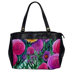 Charming Watercolor Flowers Oversize Office Handbag by GardenOfOphir