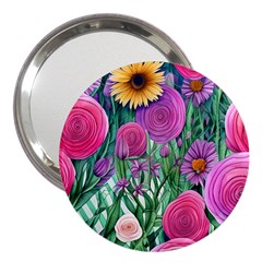 Charming Watercolor Flowers 3  Handbag Mirrors by GardenOfOphir