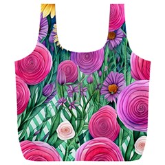 Charming Watercolor Flowers Full Print Recycle Bag (xxl) by GardenOfOphir