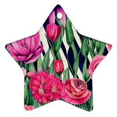 Classy Botanicals – Watercolor Flowers Botanical Ornament (star)