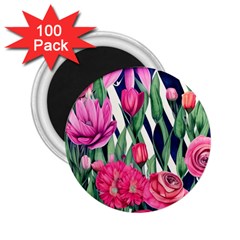 Classy Botanicals – Watercolor Flowers Botanical 2 25  Magnets (100 Pack)  by GardenOfOphir