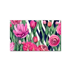 Classy Botanicals – Watercolor Flowers Botanical Sticker Rectangular (100 Pack) by GardenOfOphir