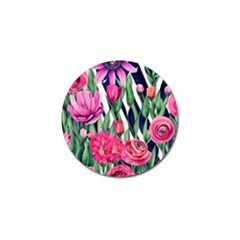 Classy Botanicals – Watercolor Flowers Botanical Golf Ball Marker by GardenOfOphir