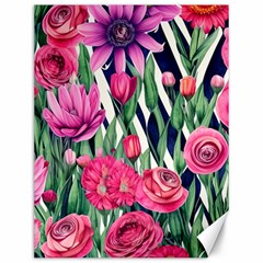 Classy Botanicals – Watercolor Flowers Botanical Canvas 12  X 16  by GardenOfOphir