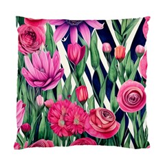 Classy Botanicals – Watercolor Flowers Botanical Standard Cushion Case (one Side) by GardenOfOphir