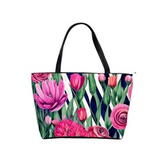 Classy Botanicals – Watercolor Flowers Botanical Classic Shoulder Handbag by GardenOfOphir