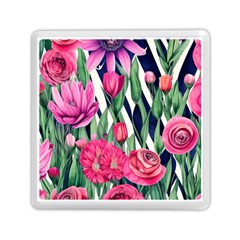 Classy Botanicals – Watercolor Flowers Botanical Memory Card Reader (square) by GardenOfOphir