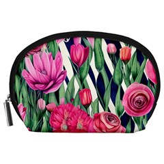 Classy Botanicals – Watercolor Flowers Botanical Accessory Pouch (large) by GardenOfOphir