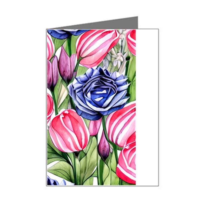 Charming Foliage – Watercolor Flowers Botanical Mini Greeting Card