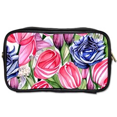 Charming Foliage – Watercolor Flowers Botanical Toiletries Bag (two Sides) by GardenOfOphir