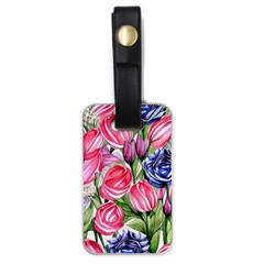 Charming Foliage – Watercolor Flowers Botanical Luggage Tag (one Side) by GardenOfOphir