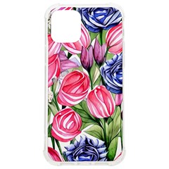 Charming Foliage – Watercolor Flowers Botanical Iphone 12/12 Pro Tpu Uv Print Case by GardenOfOphir