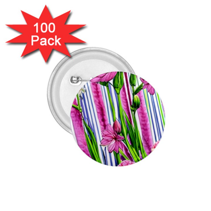 Cherished Blooms – Watercolor Flowers Botanical 1.75  Buttons (100 pack) 