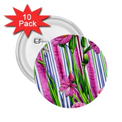 Cherished Blooms – Watercolor Flowers Botanical 2 25  Buttons (10 Pack)  by GardenOfOphir