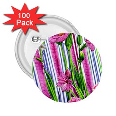 Cherished Blooms – Watercolor Flowers Botanical 2 25  Buttons (100 Pack)  by GardenOfOphir